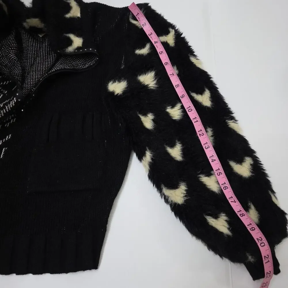 Vintage Chaumière aux Tricots Paris Sz S Sweater Wool Blend Graphic Avant-garde